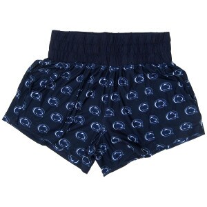 navy women's shorts with Penn State Athletic Logos all over
